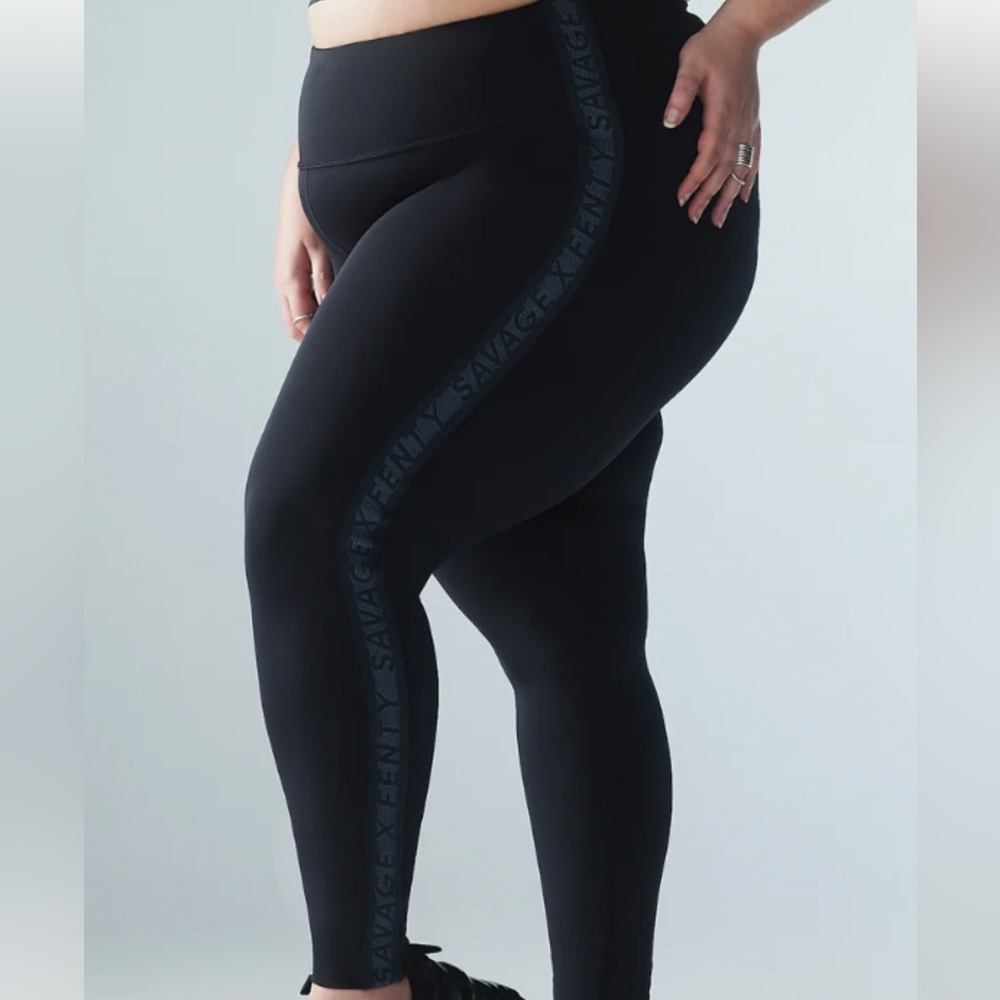 NWT Savage X Fenty Main Player High-Waisted Black Caviar Leggings (2X)